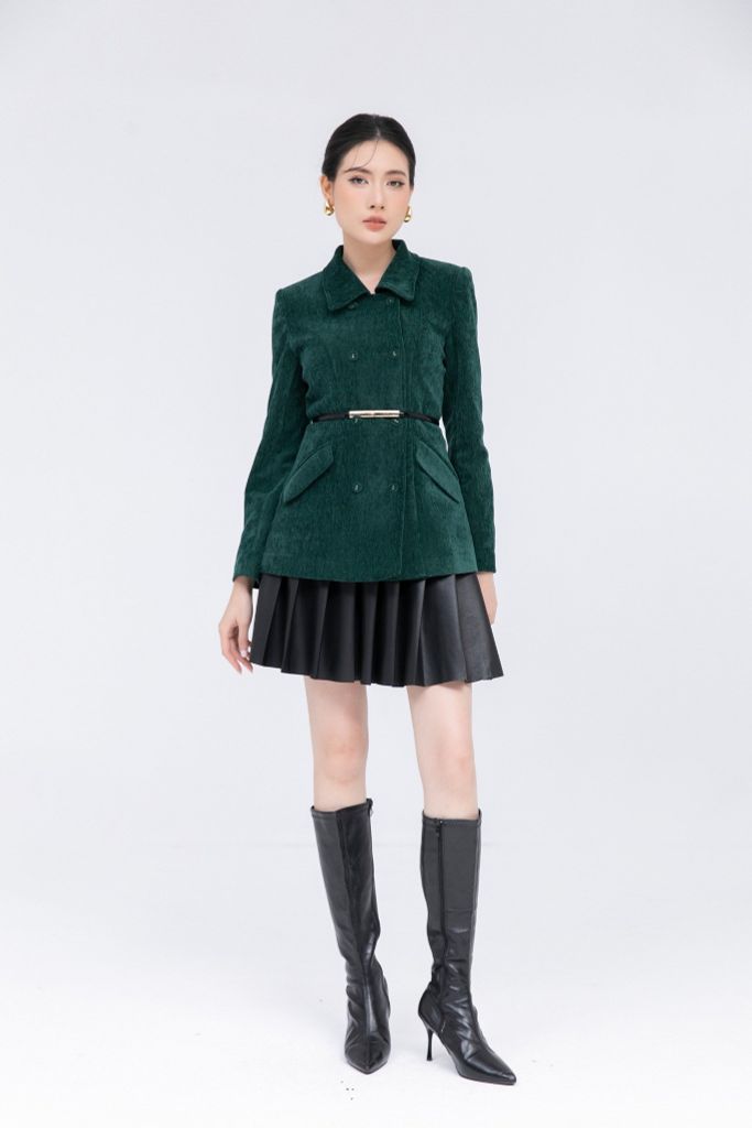 ÁO KHOÁC NHUNG CỔ BẺ AK09202