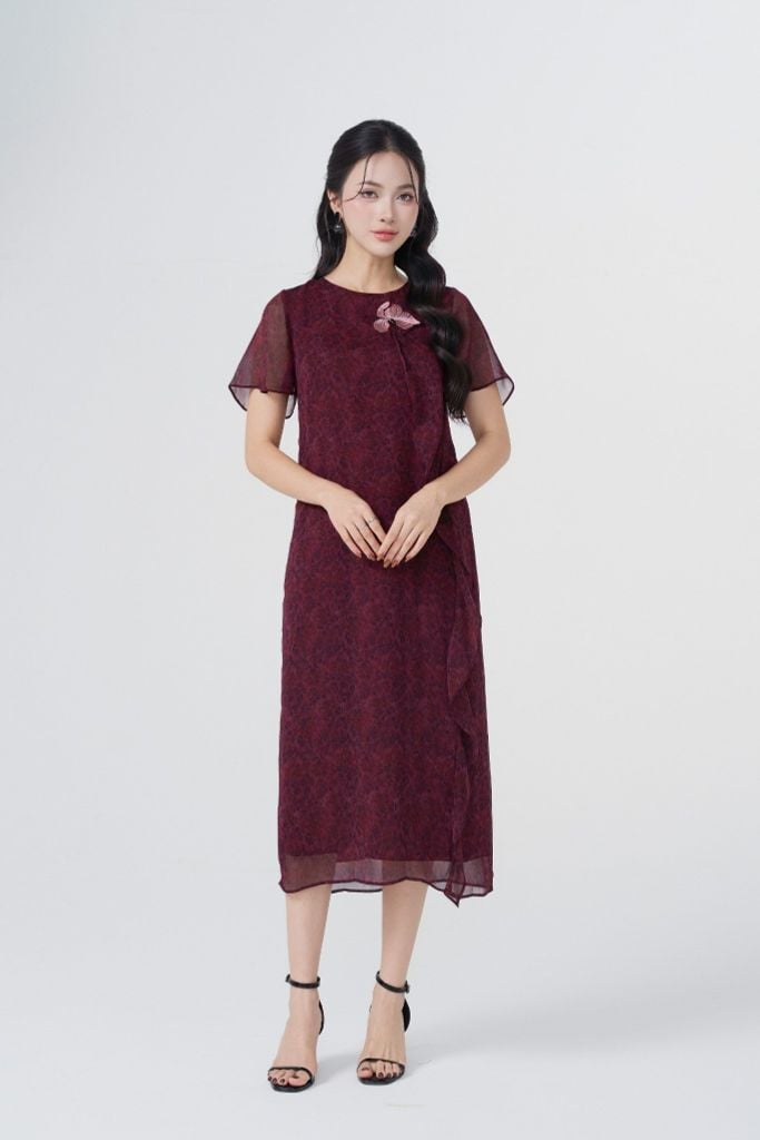 ĐẦM SUÔNG THÊU HOẠ TIẾT D02182