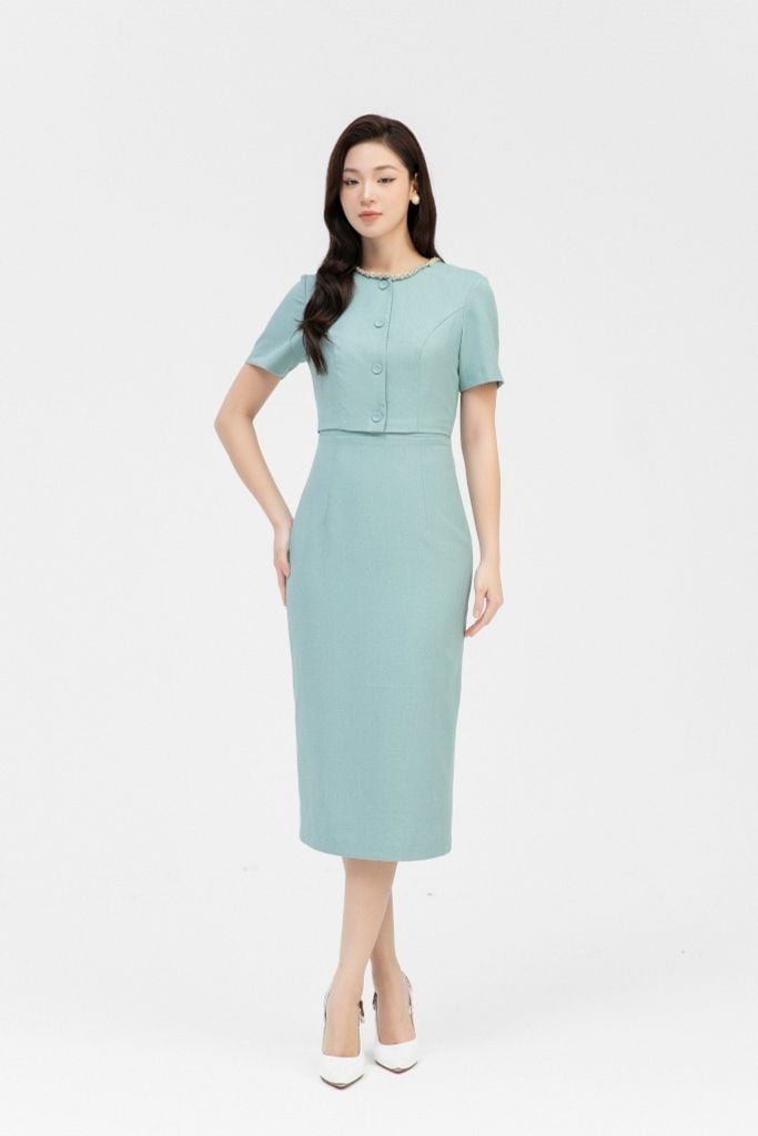 ĐẦM ÔM XANH CỔ XÍCH D42792