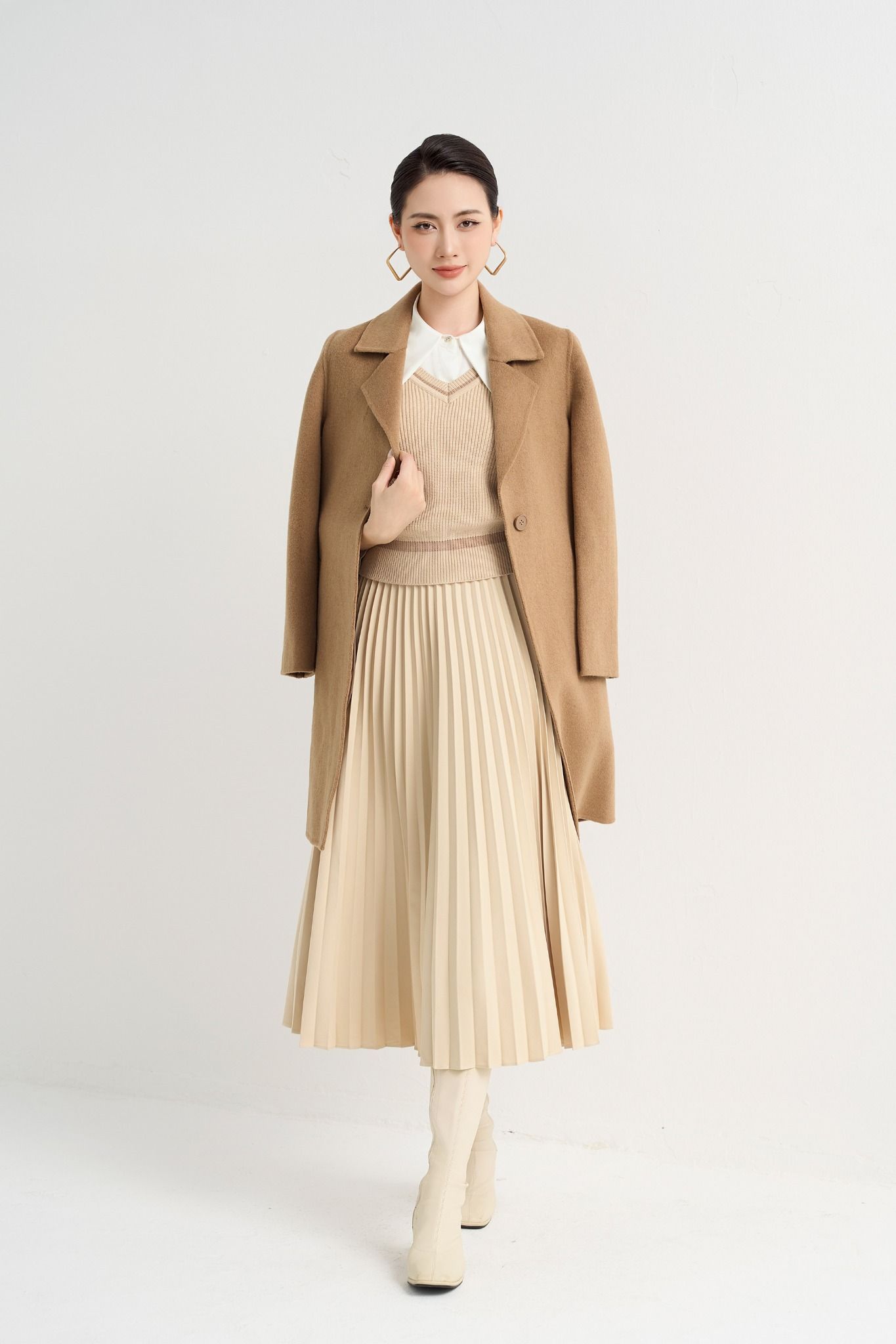 MĂNG TÔ DẠ NÂU AK68082