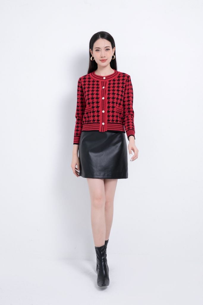 ÁO KHOÁC LEN KẺ GINGHAM AK62112