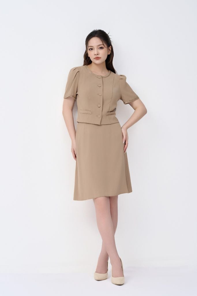 ÁO THIẾT KẾ CÀI KHUY BỌC AK01052