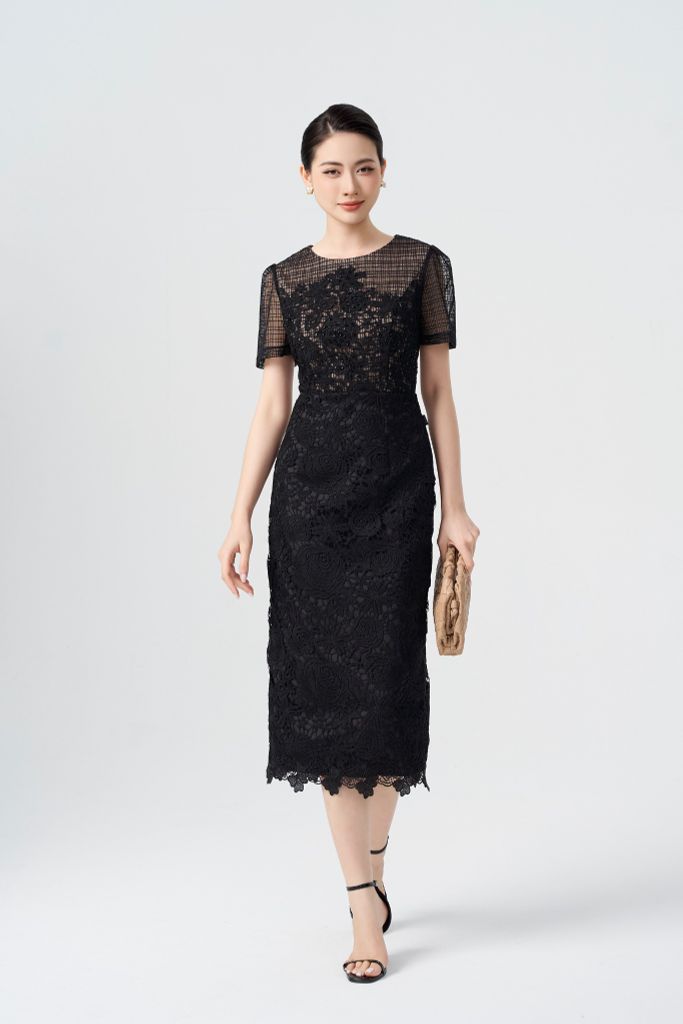 ĐẦM TIỆC REN CAO CẤP D10902