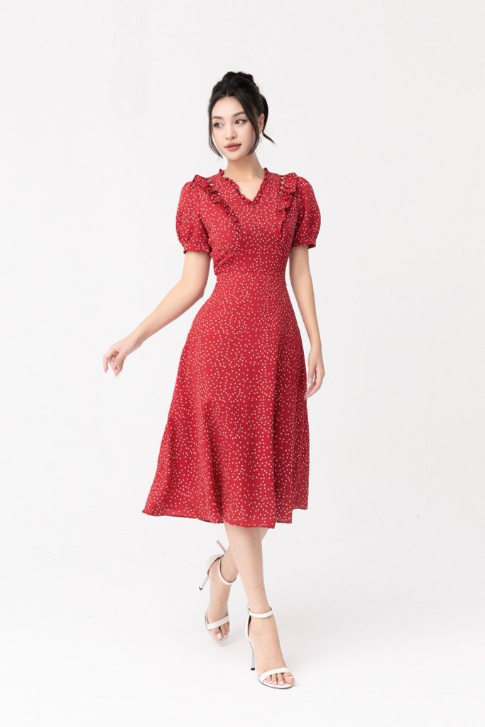 ĐẦM CHẤM BI CỔ BÈO D40912