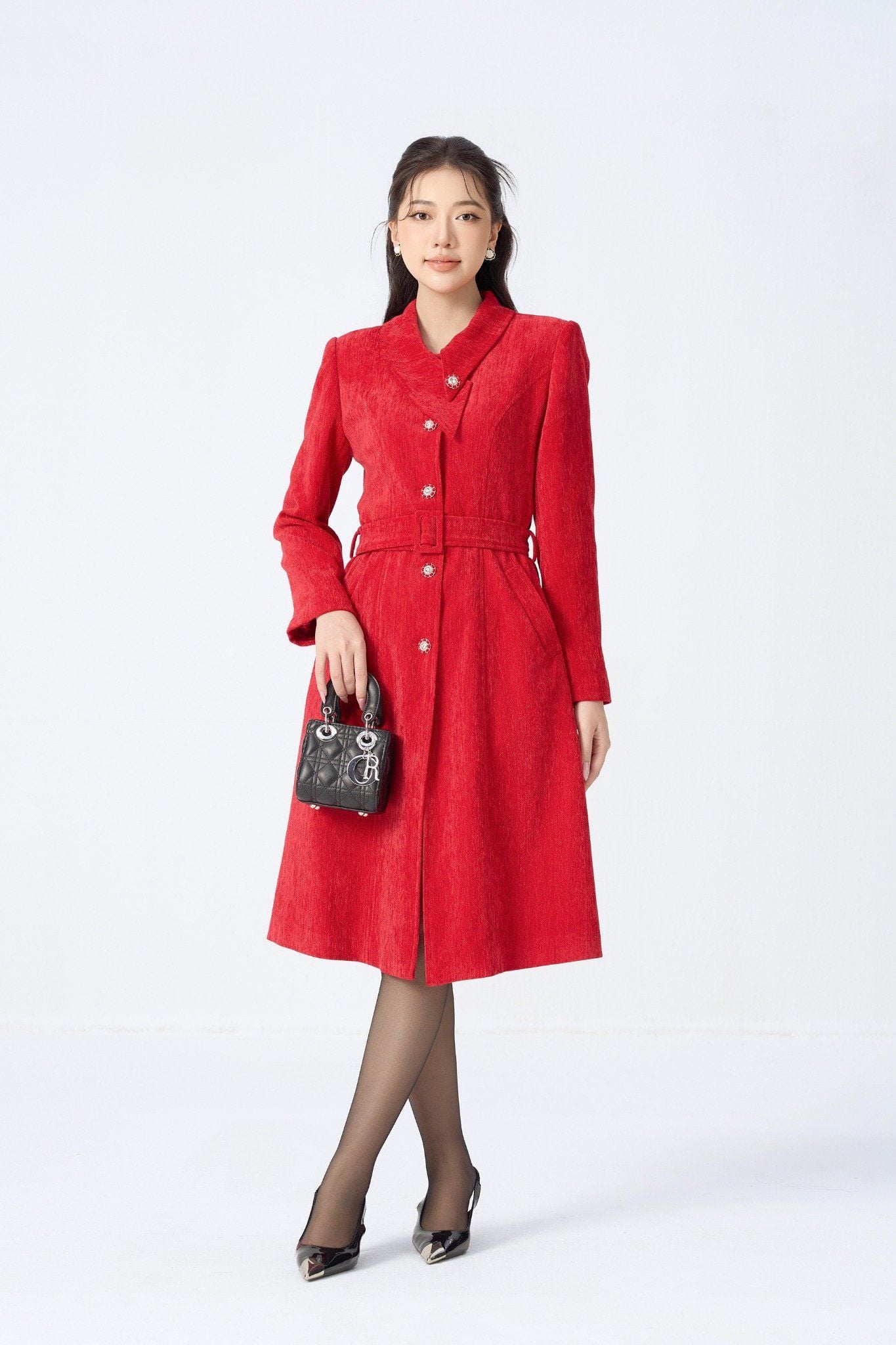 MĂNG TÔ ĐỎ ĐÍNH KHUY ĐÁ AK10872