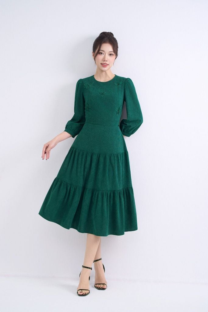 ĐẦM XANH ĐÁP HOA D42652
