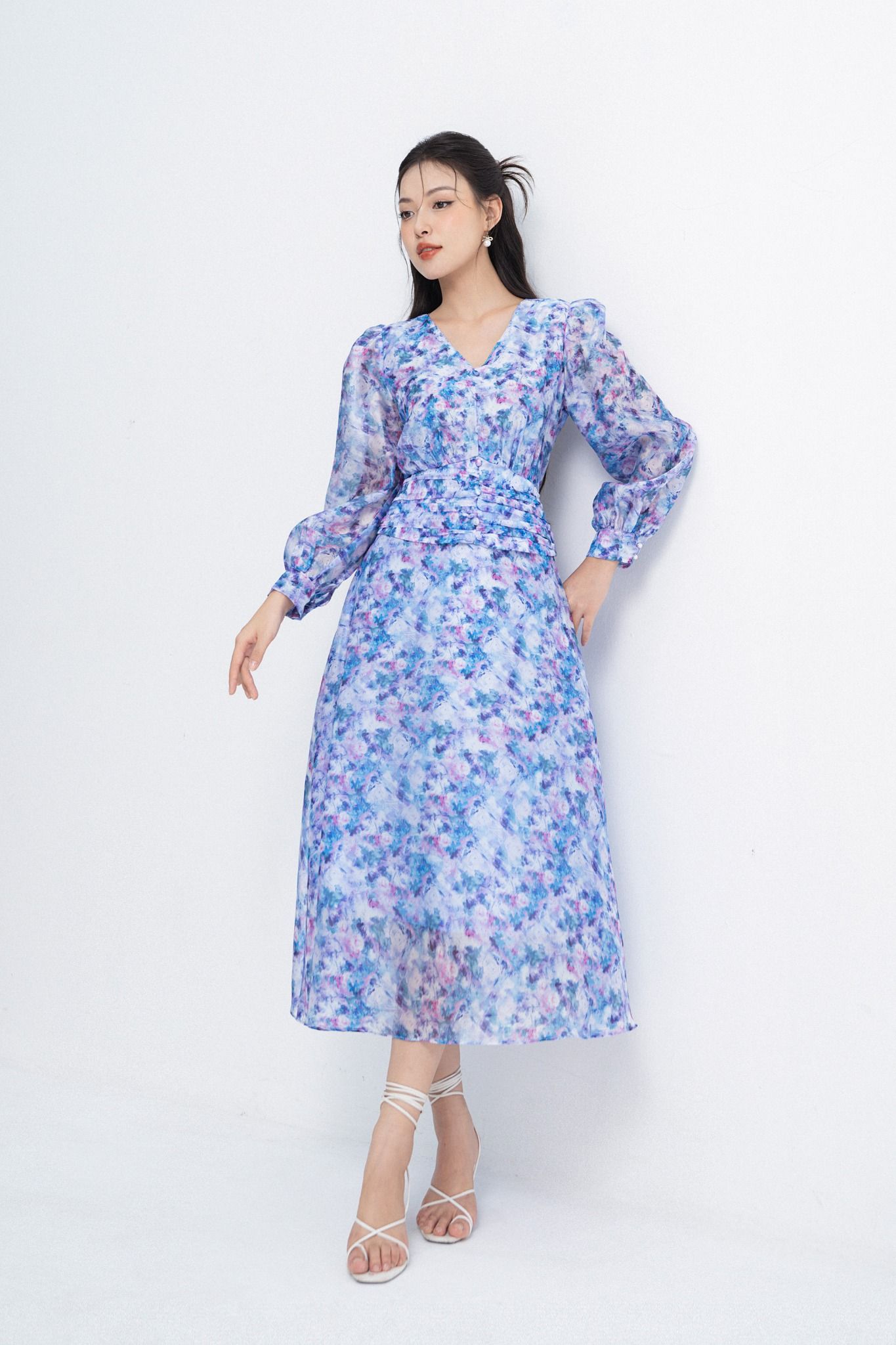 CHÂN VÁY MIDI HOA Z16602