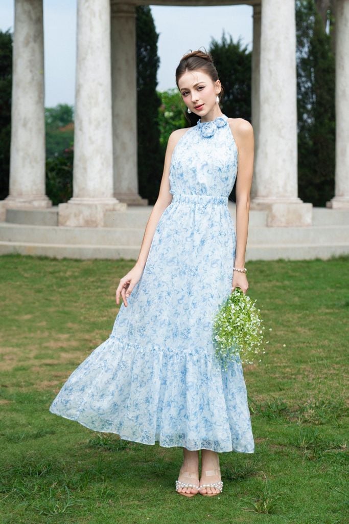 ĐẦM MAXI CỔ YẾM D01382
