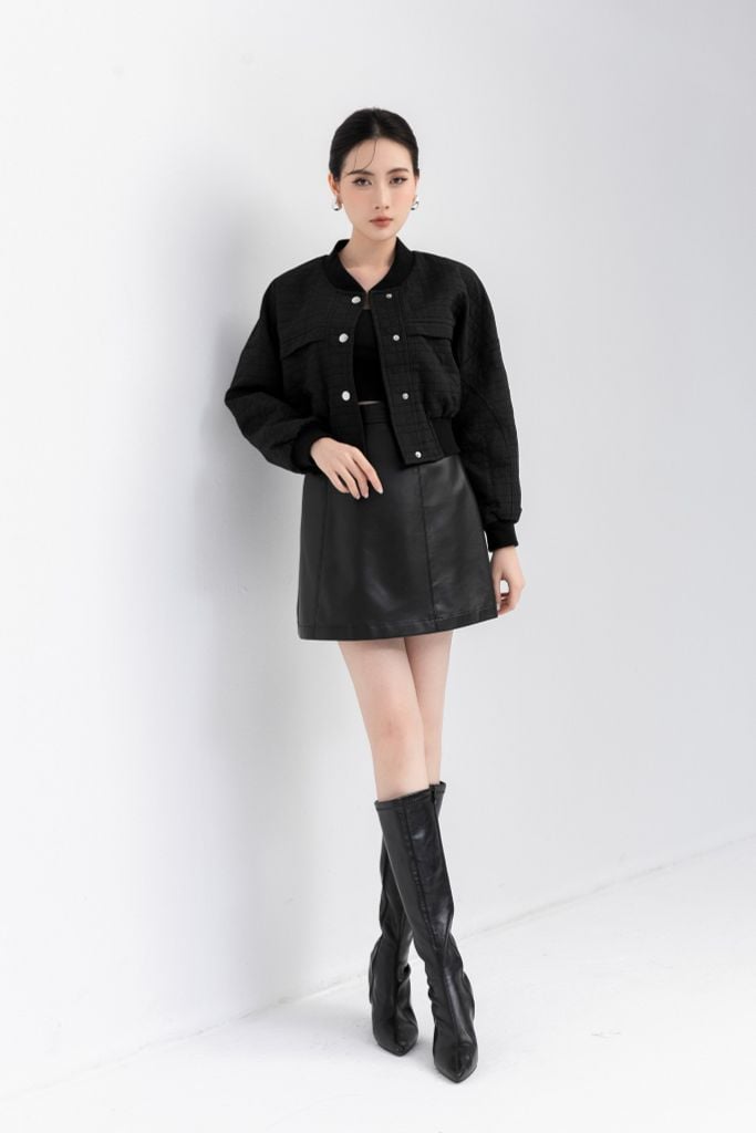 ÁO BOMBER ĐEN AK11282