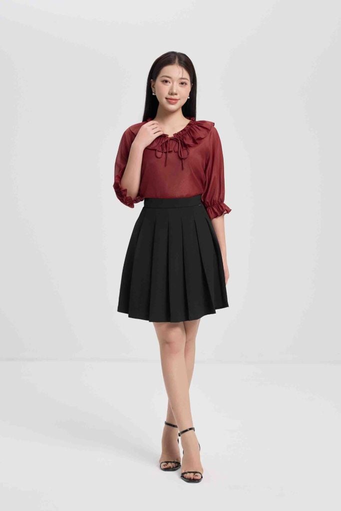 ÁO ĐỎ PHỐI BÈO SM18442