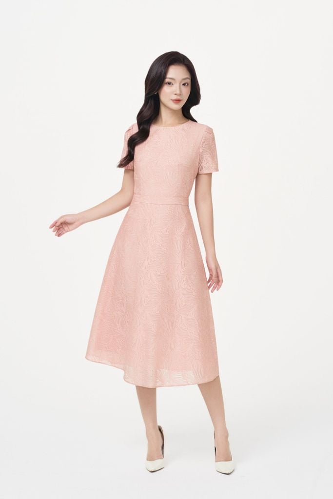 ĐẦM HỒNG THIẾT KẾ D40362