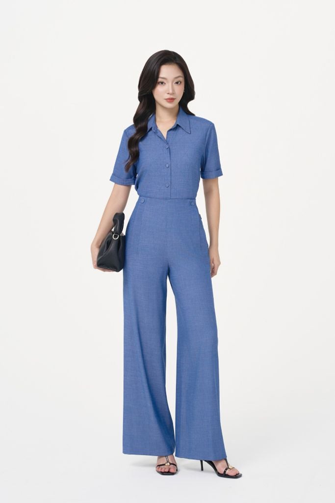 ÁO DENIM CỔ BẺ D00142