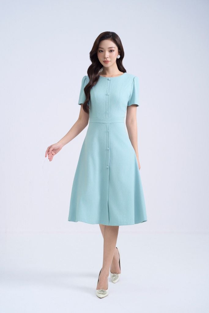 ĐẦM XANH THIẾT KẾ D42682