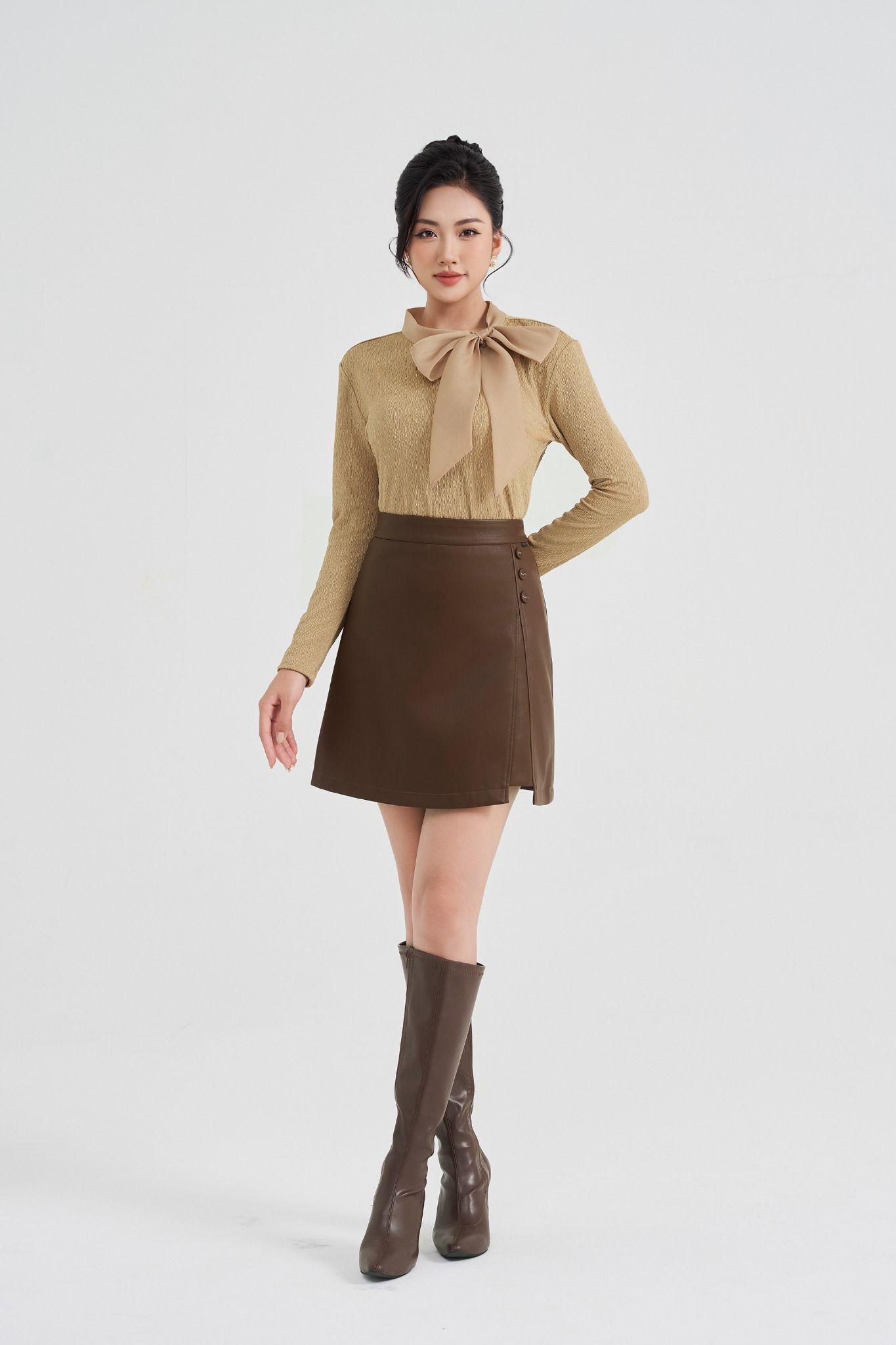 CHÂN VÁY DA NÂU Z11252