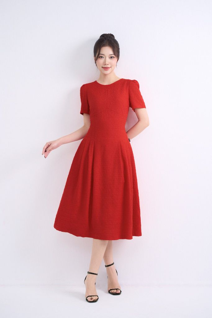ĐẦM ĐỎ XẾP LI D16462