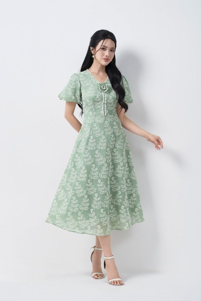 ĐẦM HOA TAY CHUÔNG D01572