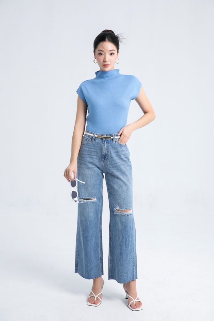 QUẦN JEANS RÁCH GỐI Q67112