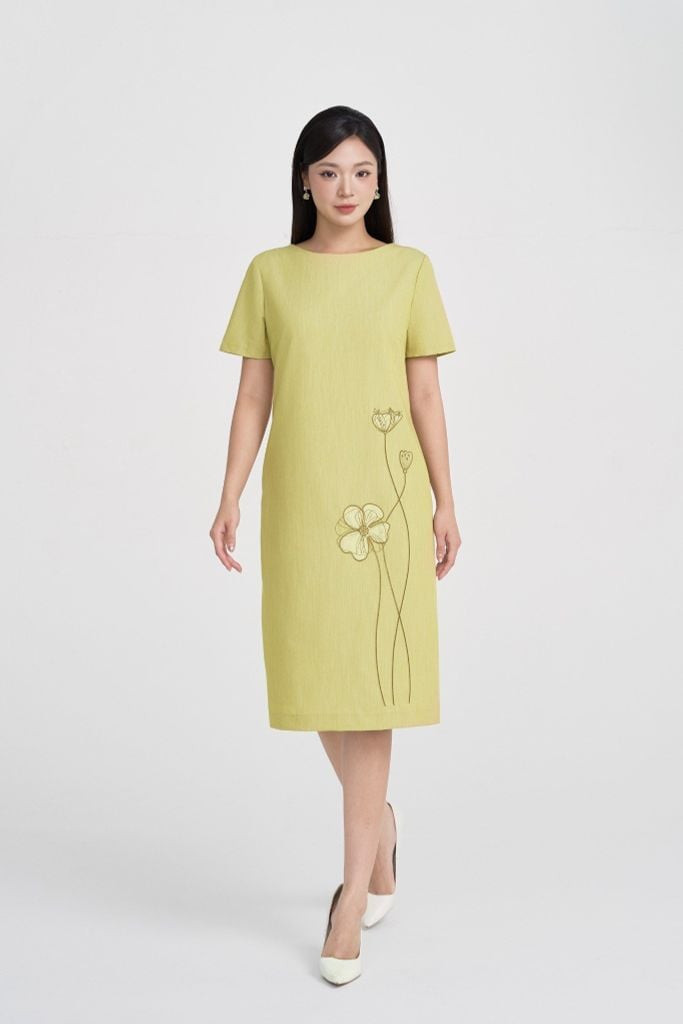 ĐẦM SUÔNG THÊU HOA D02632