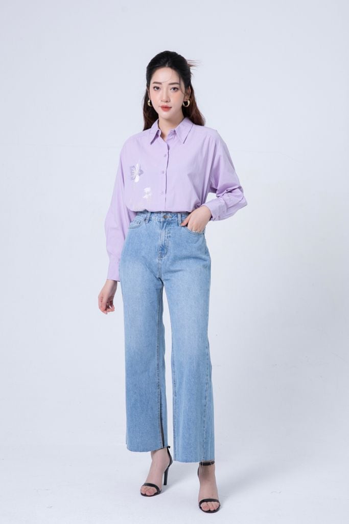 QUẦN JEANS XẺ GẤU Q67182