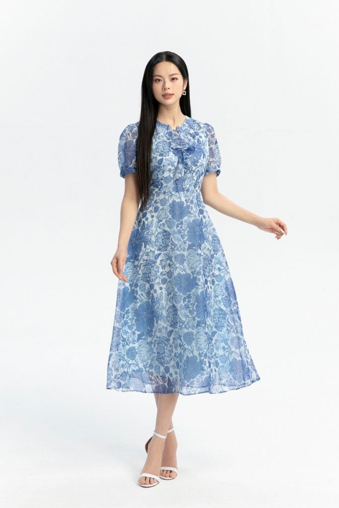 ĐẦM HOA XANH PHỐI BÈO D40002