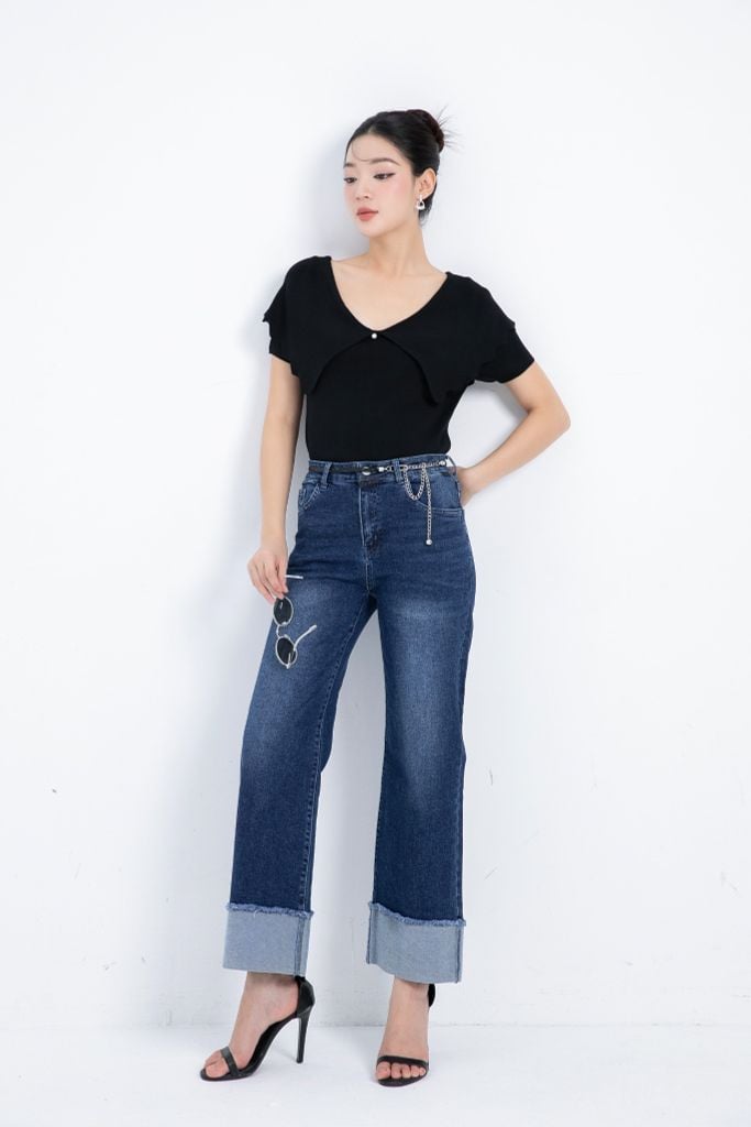 QUẦN JEANS LẬT GẤU Q67102