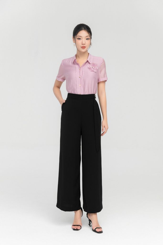 SƠ MI TÍM PHỐI HOA 3D SM41072