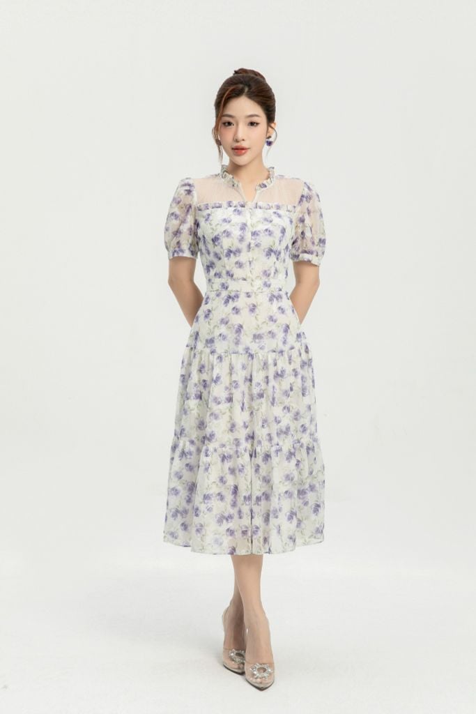 ĐẦM HOA TÍM PHỐI BÈO D40632