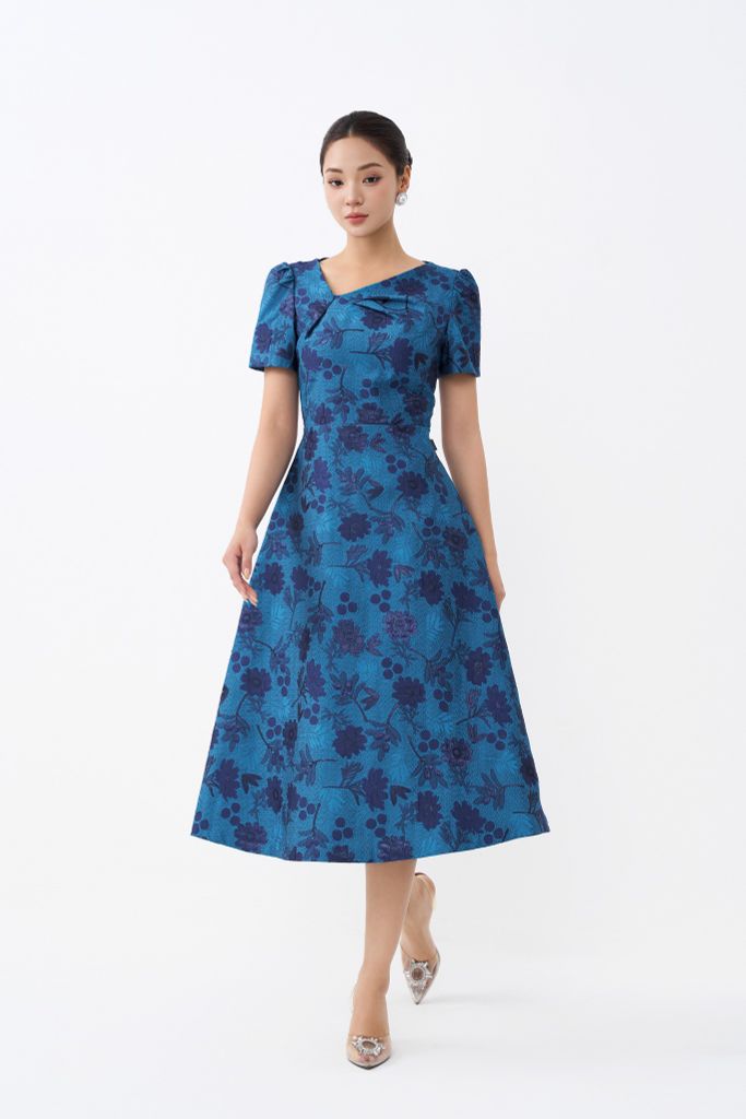 ĐẦM TIỆC HOA XANH D11092