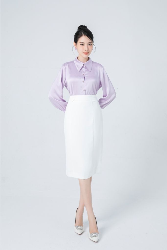 SƠ MI LỤA TRƠN SM10182