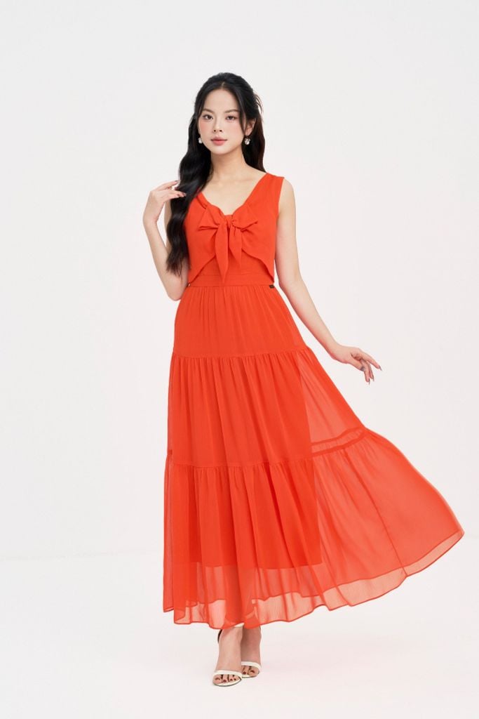 ĐẦM MAXI PHỐI NƠ D00702
