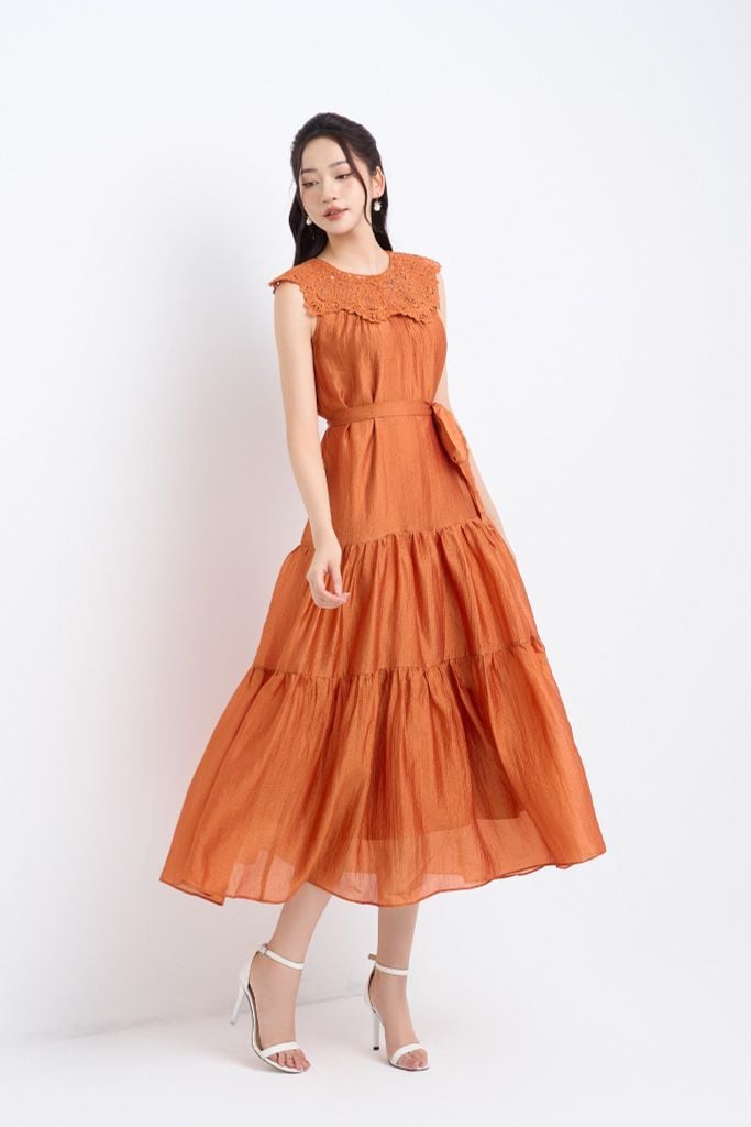 ĐẦM MAXI CỔ REN D02882