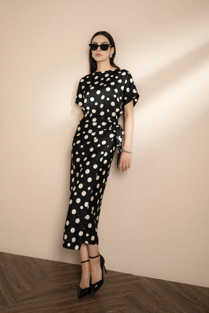 ĐẦM LỤA CHẤM BI D02232
