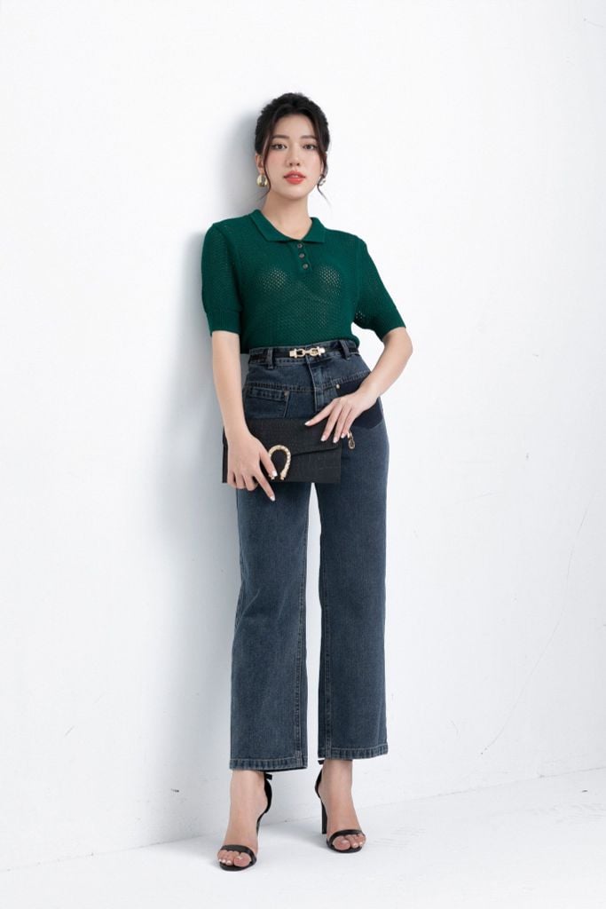 QUẦN JEANS ỐNG RỘNG Q67062