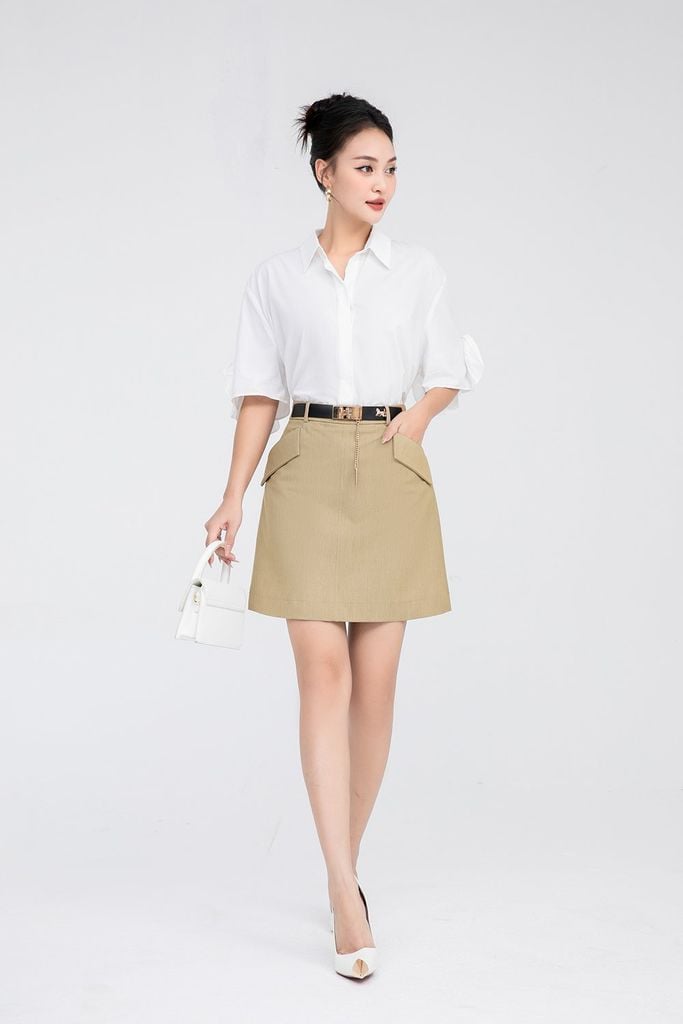 SƠ MI TRẮNG TAY LỠ SM02972