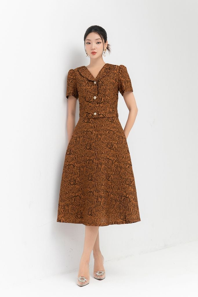 ĐẦM LIỀN PHỐI HOA D07232