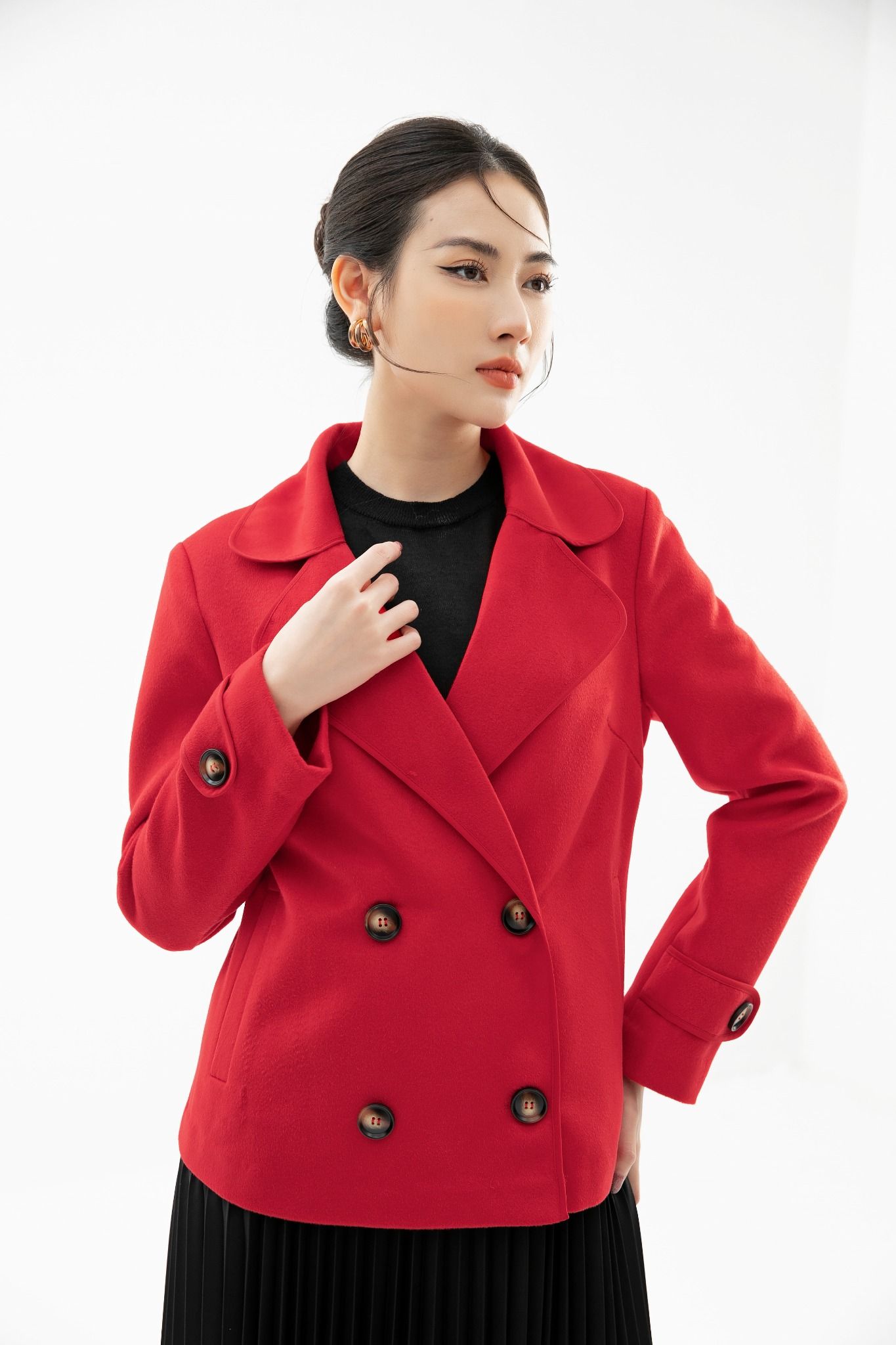 Set áo vest phối chân váy dạ Tweed LUXE120 Sản phẩm không kèm hoa cài ngực