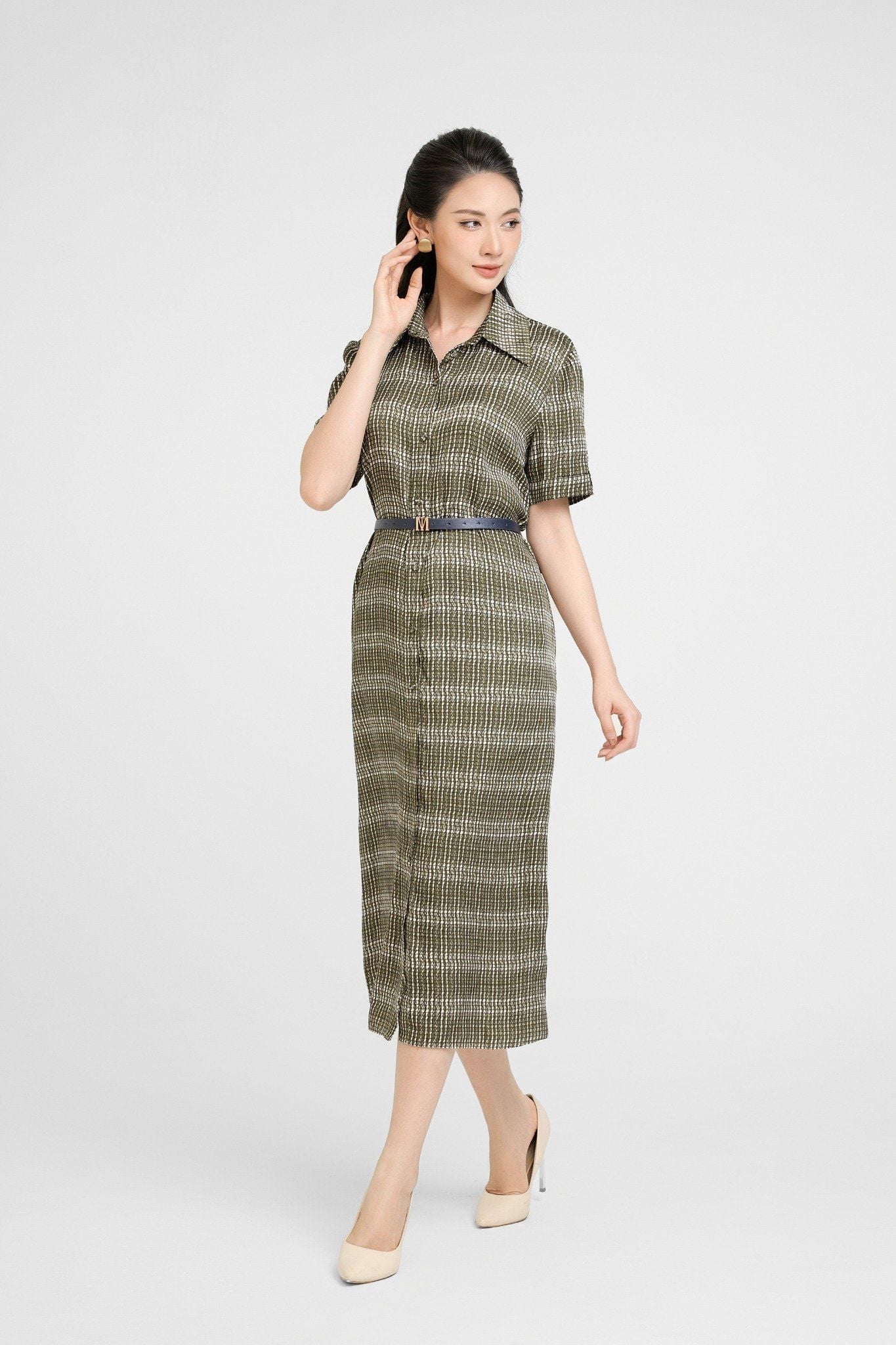 ĐẦM HỌA TIẾT CỔ BẺ D01492