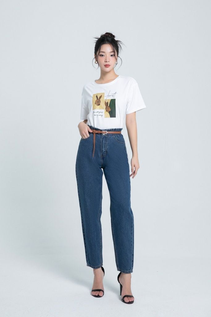 QUẦN JEANS CẠP CHUN Q67082