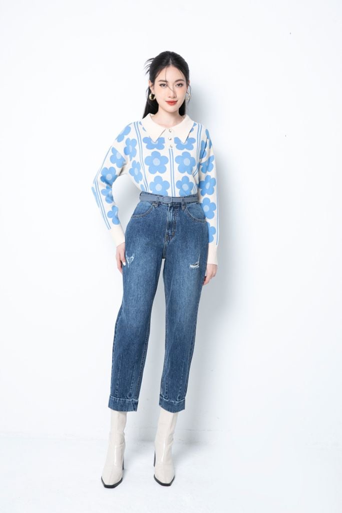 QUẦN JEANS ĐÁP GẤU Q67192