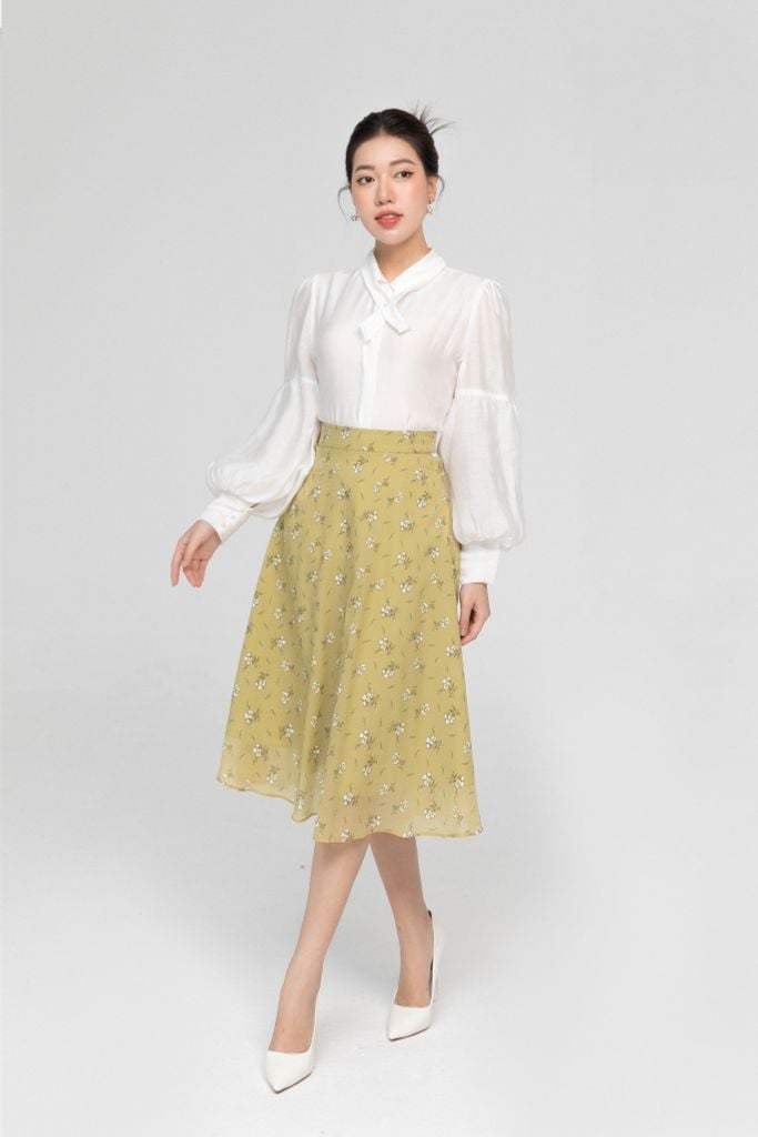 CHÂN VÁY MIDI HOA Z42042