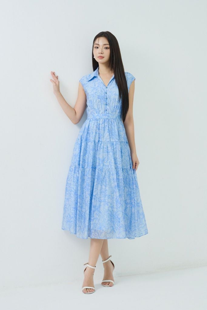 ĐẦM VOAN CỔ BẺ D16412