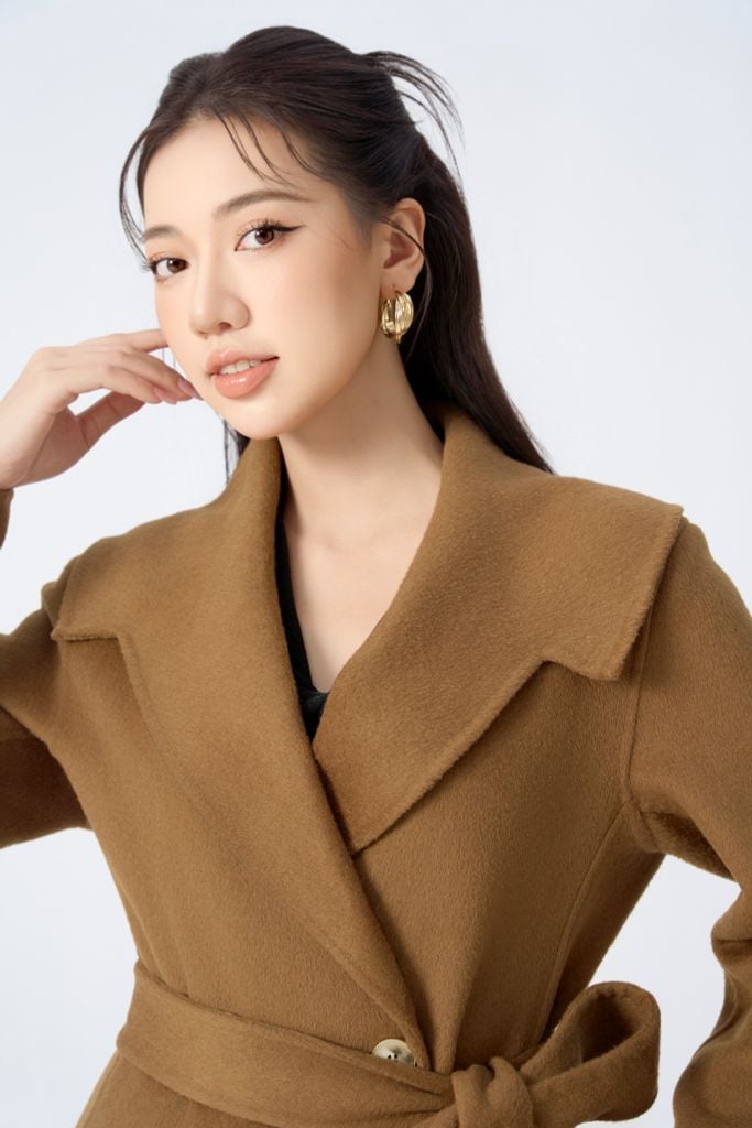  MĂNG TÔ DẠ KÈM ĐAI AK68032 