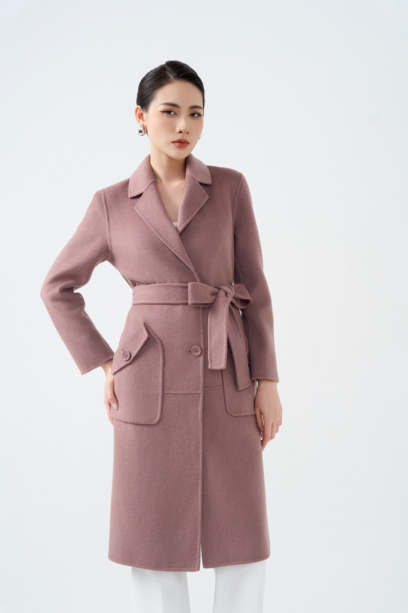 ÁO MĂNG TÔ KÈM ĐAI AK68092