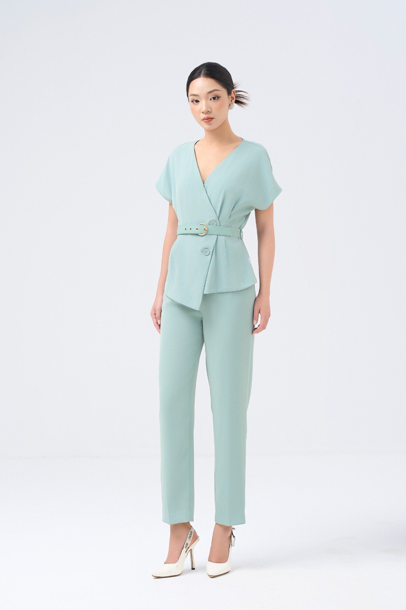 ÁO PEPLUM KÈM ĐAI SM02372