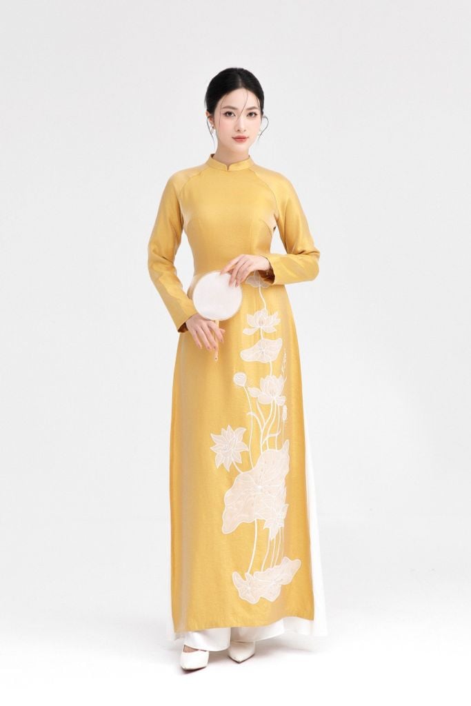 ÁO DÀI ĐÁP HOA NỔI AD14802