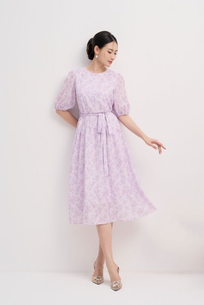 ĐẦM HOA TÍM D43022