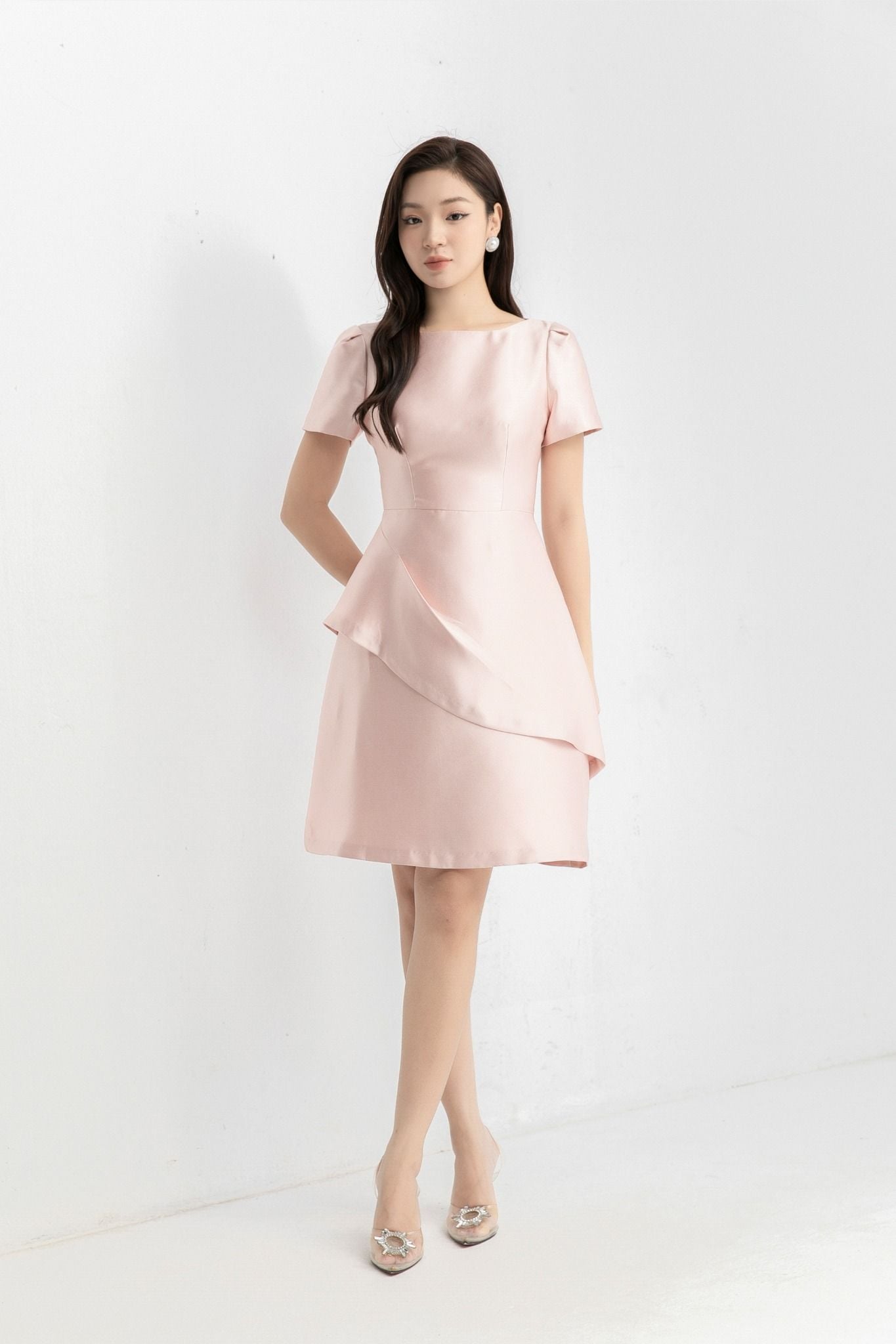 ĐẦM TAFTA HỒNG D17162