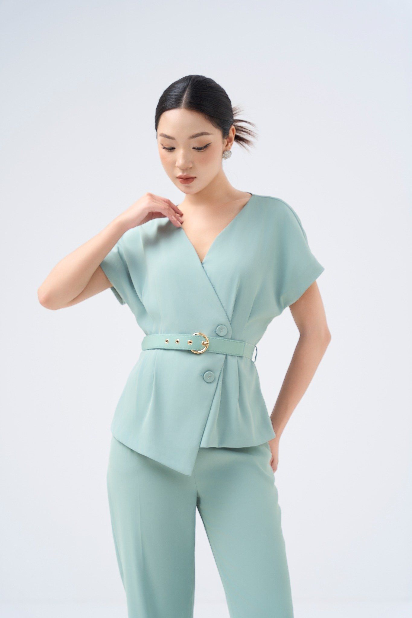 ÁO PEPLUM KÈM ĐAI SM02372