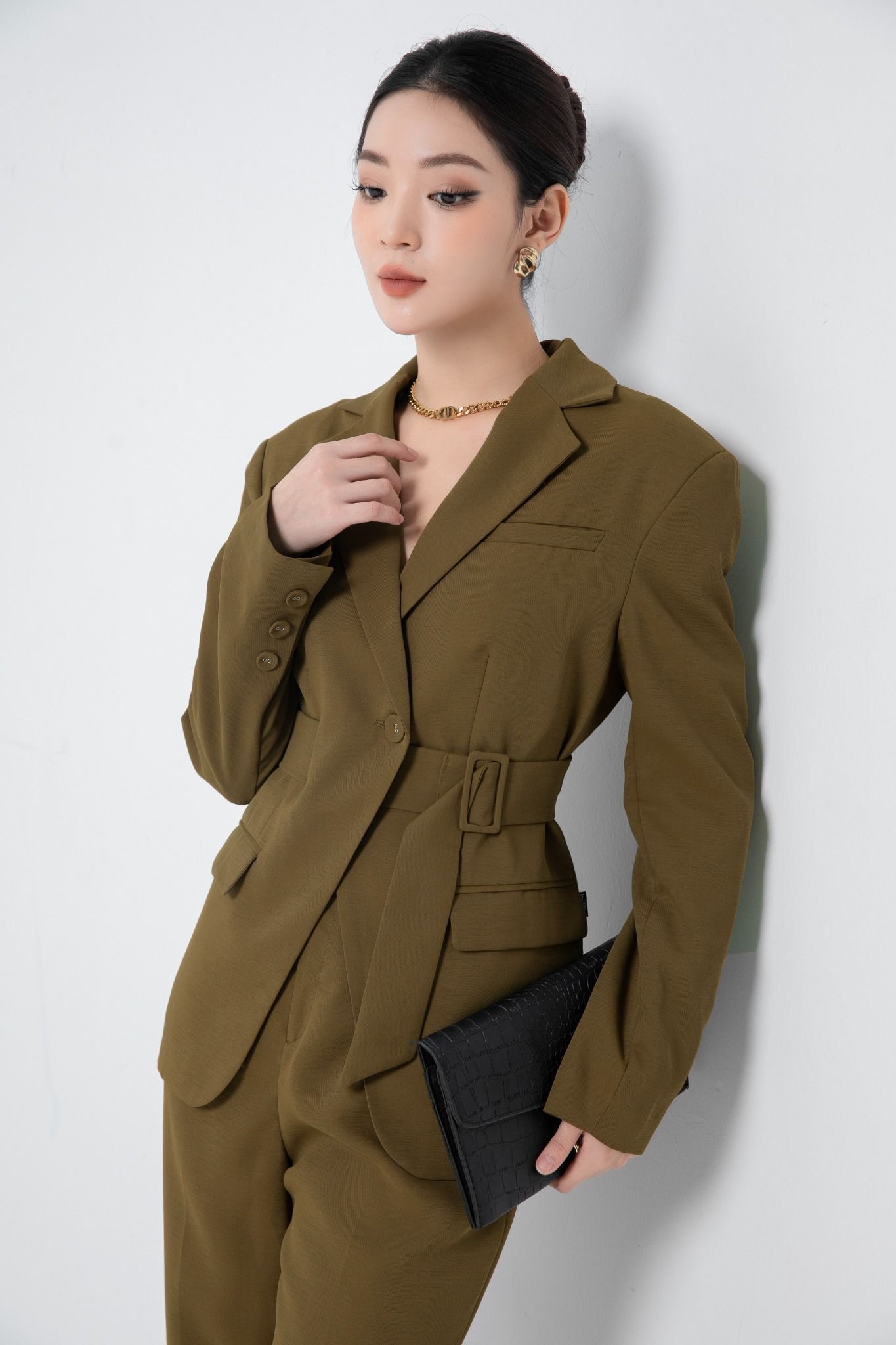 ÁO VEST PHỐI ĐAI AK07542