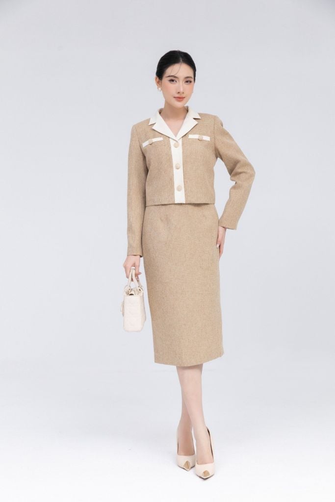 ÁO DẠ KÈM CỔ SƠ MI AK11292